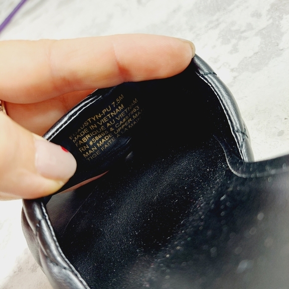 New Open Edit Austyn Black Quilted Block Heel Square Toe Sandals O331 - Picture 12 of 14